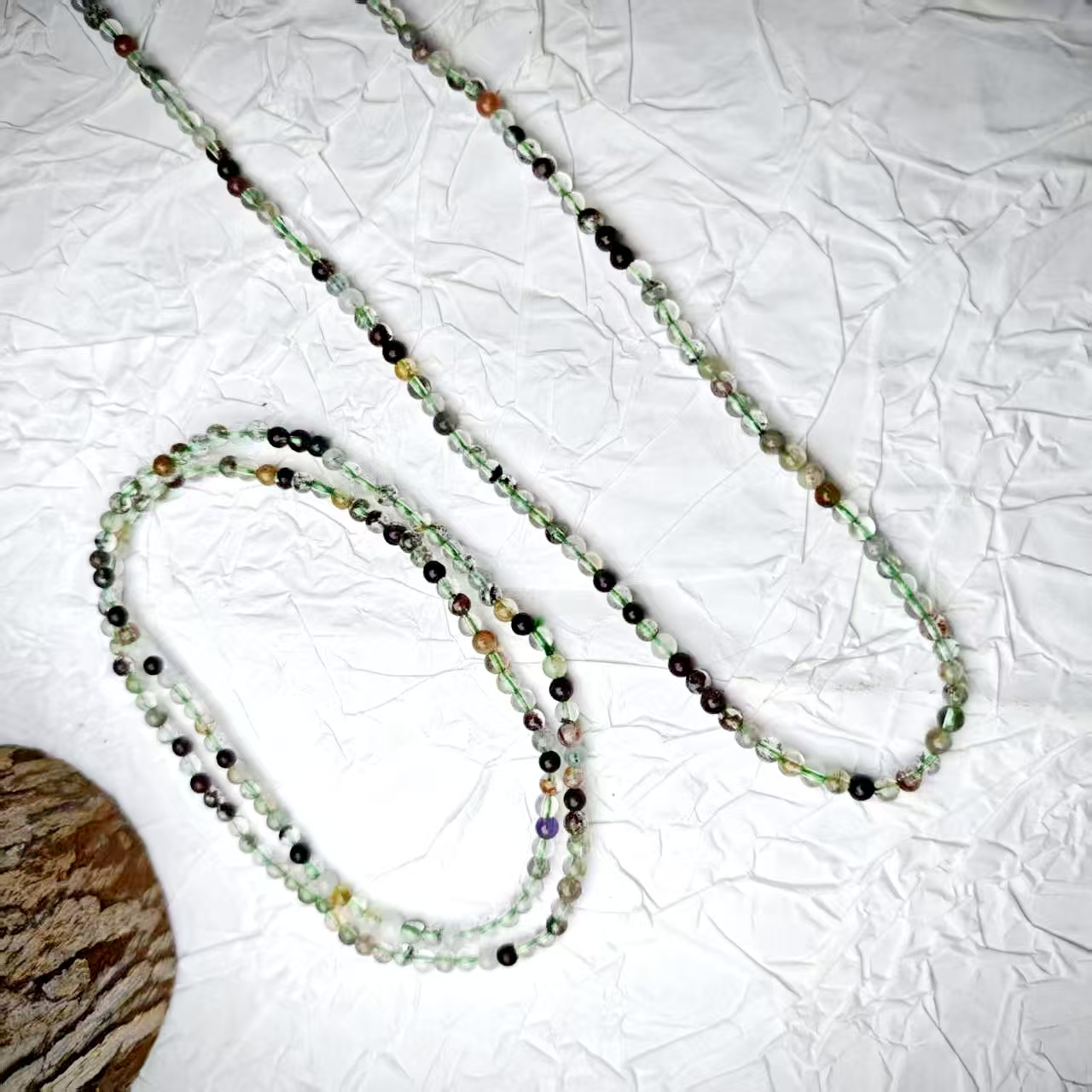 轻奢设计款绿幽灵小米珠三圈手串-多样性发其一-s1316