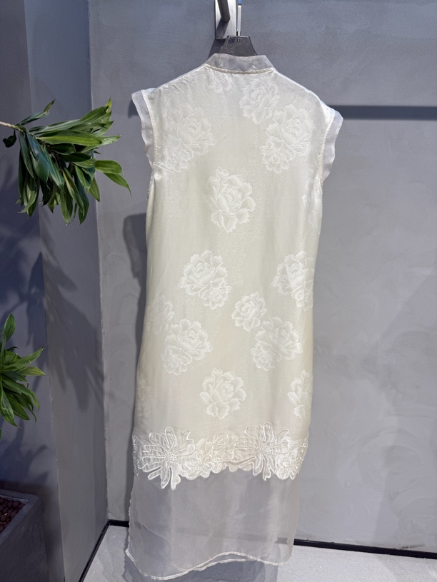 提花短裙常规袖长裙立领日常旗袍中国风