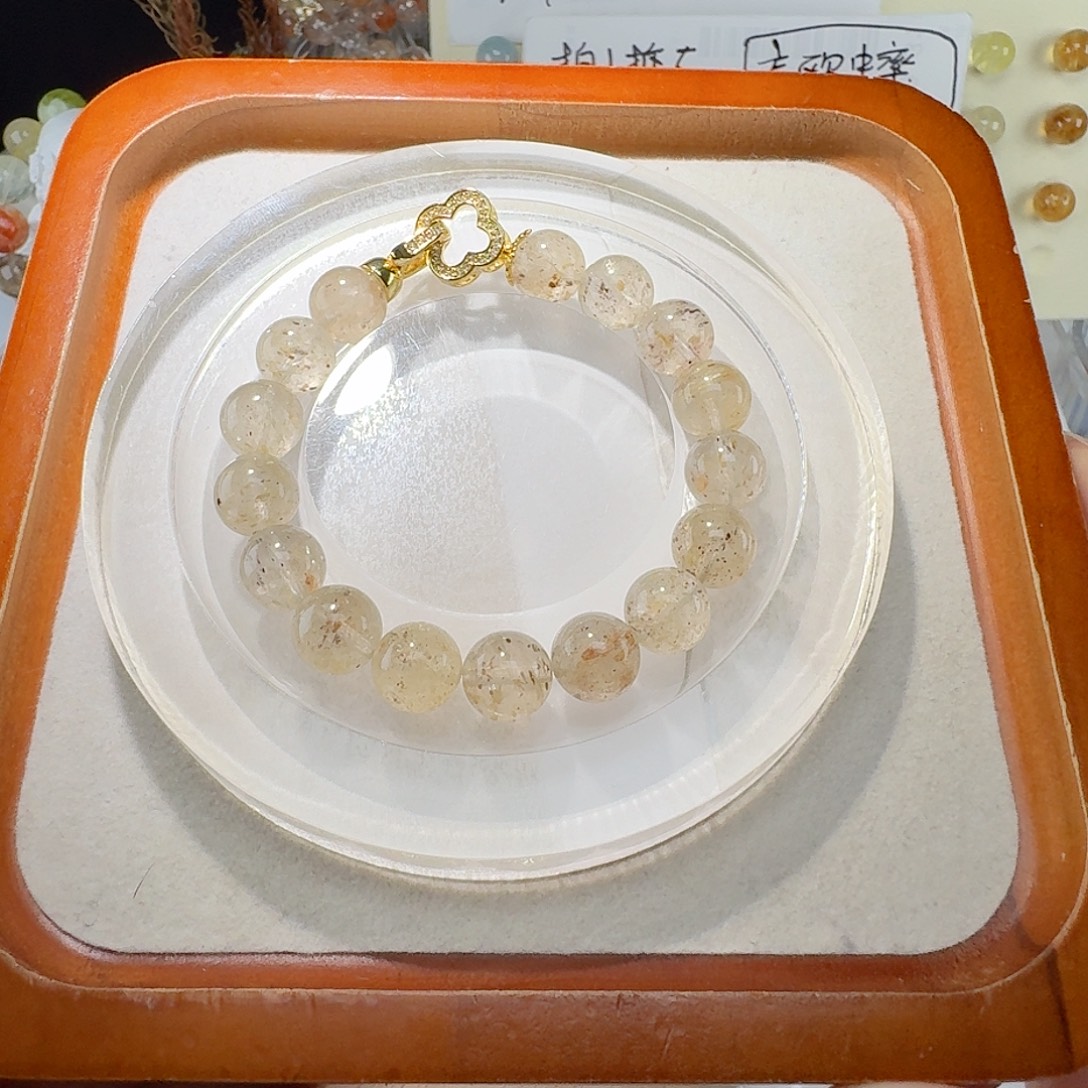银S925镶嵌手链烟晶