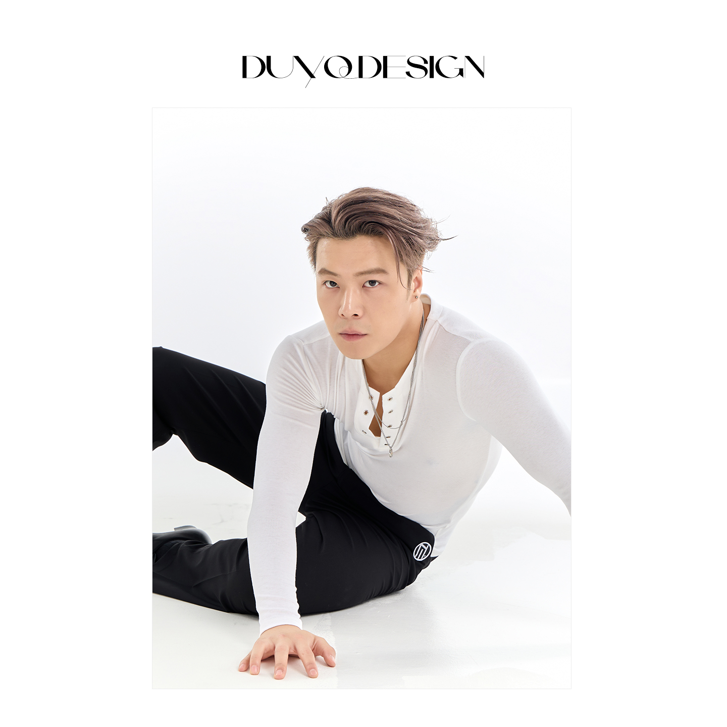 DUYQ A/W 003小V领国标男士拉丁舞练功服长袖上衣秋冬新品