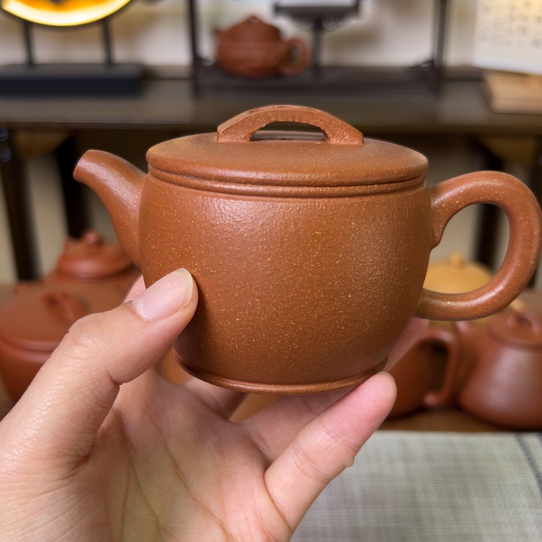 紫泥茶壶紫砂壶汉瓦壶黄降坡150cc