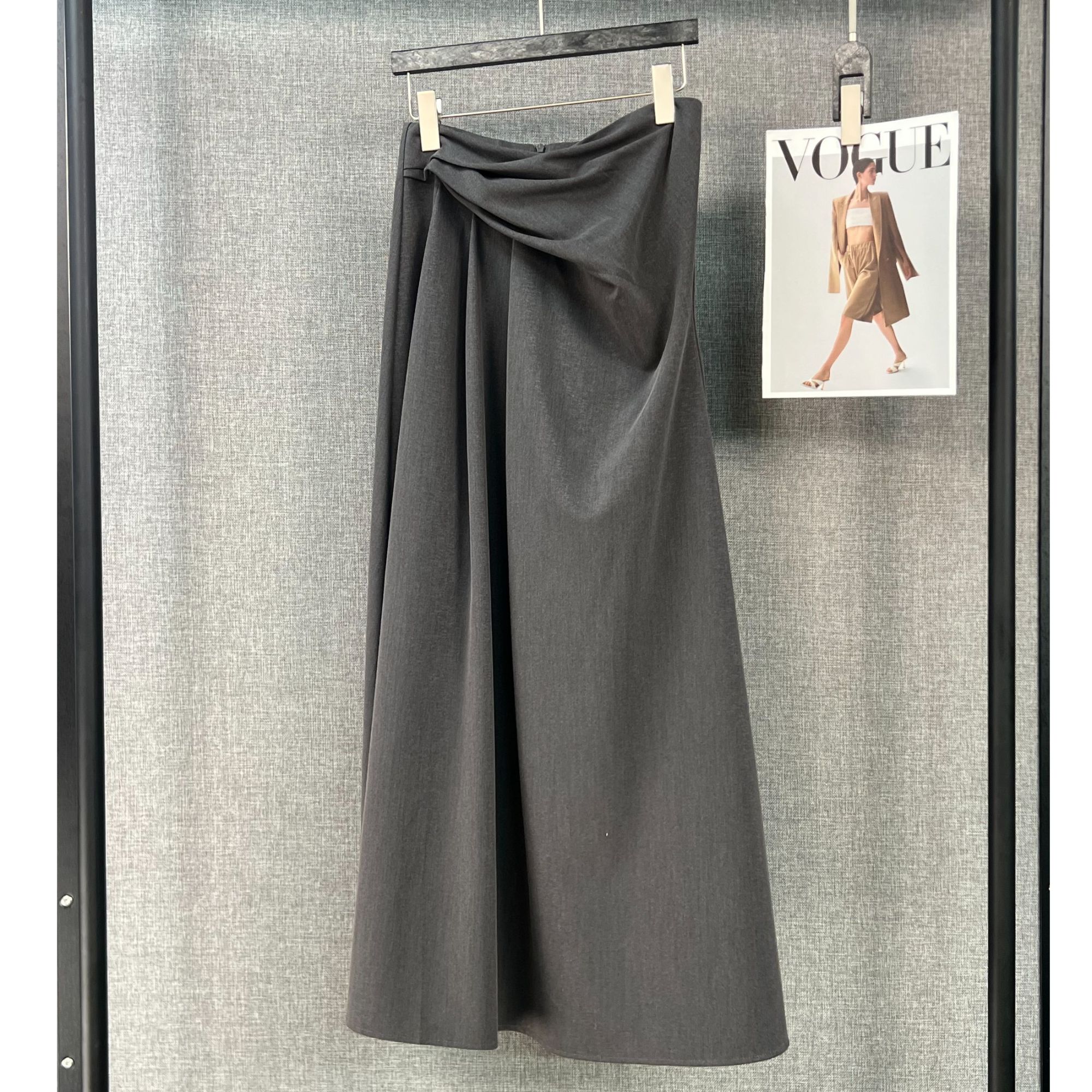 【南油柒语家】侧腰捏褶长半裙2025QZ034（0134）