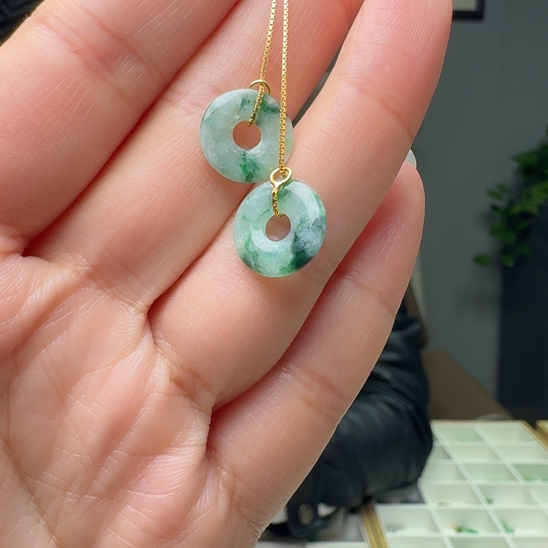 翡翠银S925镶嵌耳饰多样性发货其一