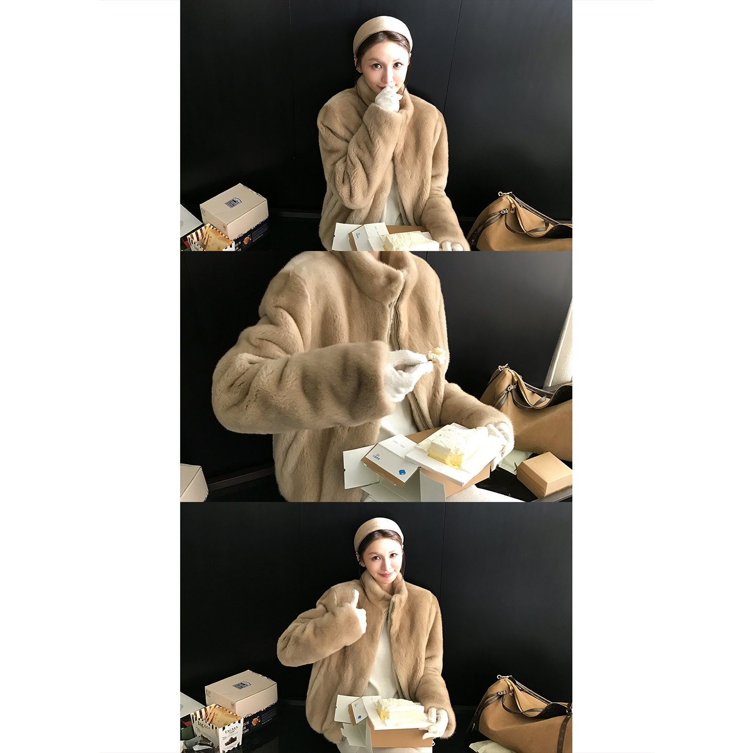 "落日貂绒"芬兰进口天鹅绒皇冠级本色貂+100桑蚕真丝整貂皮草外套