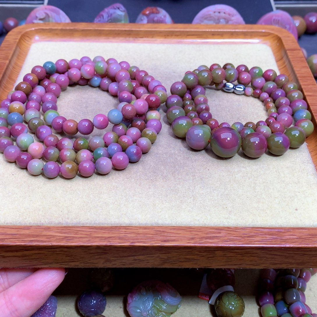 轻***舟玛瑙未镶嵌项链盐源二条一起打包