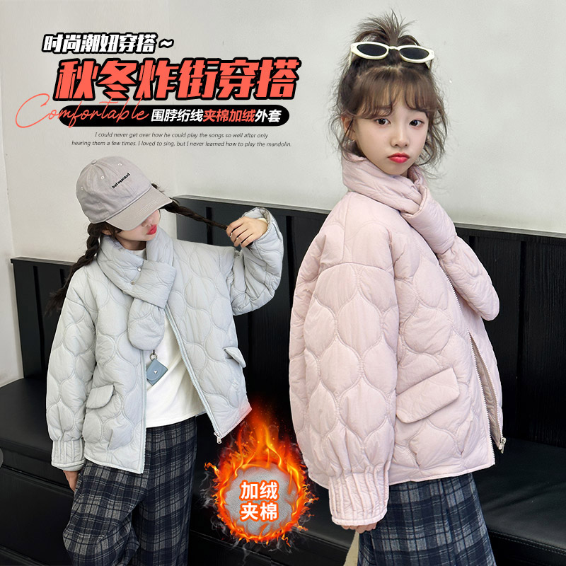 普通外套休闲冬季纯色女童中大童