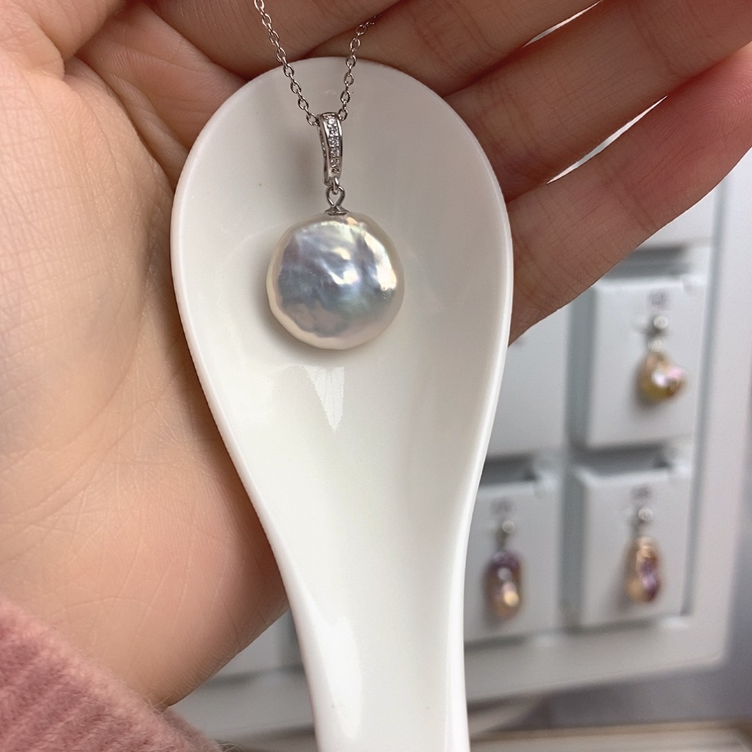 淡水珍珠颈饰银S925镶嵌