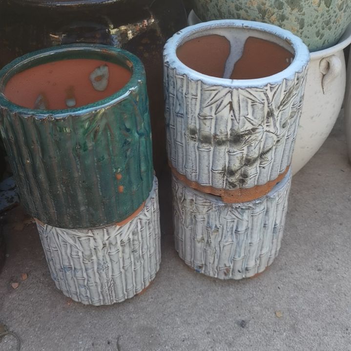 红陶口12高13颜随机四个盆