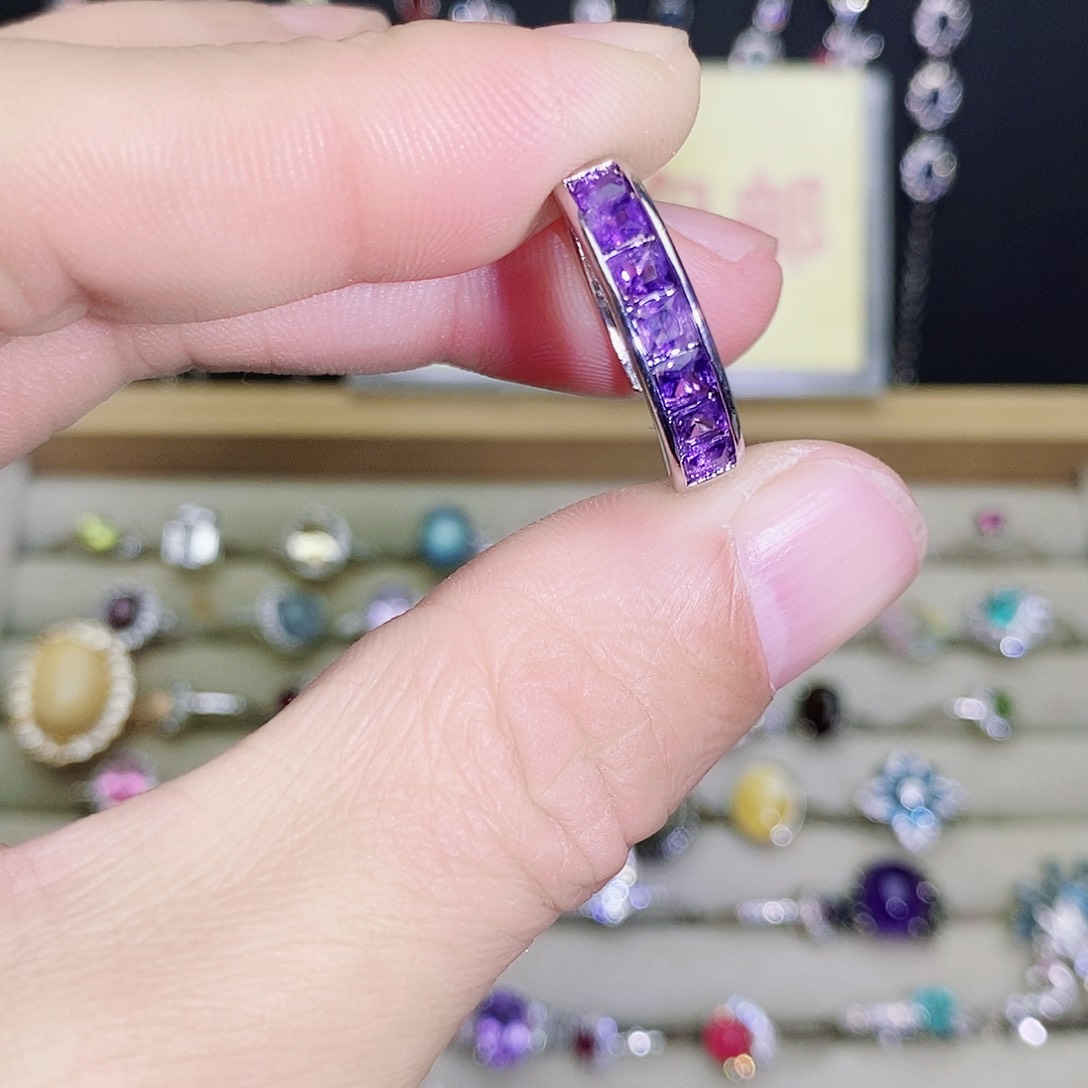 未镶嵌戒指紫晶4589