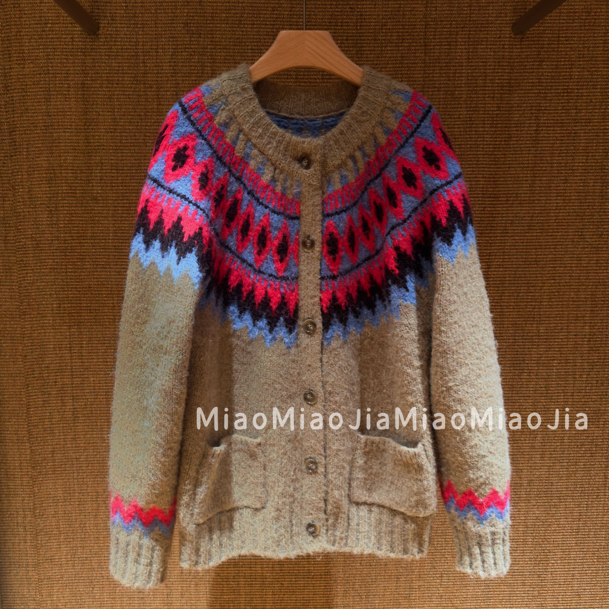 /苗苗家/『挪威森林』 圆领宽松休闲长袖毛衣外套