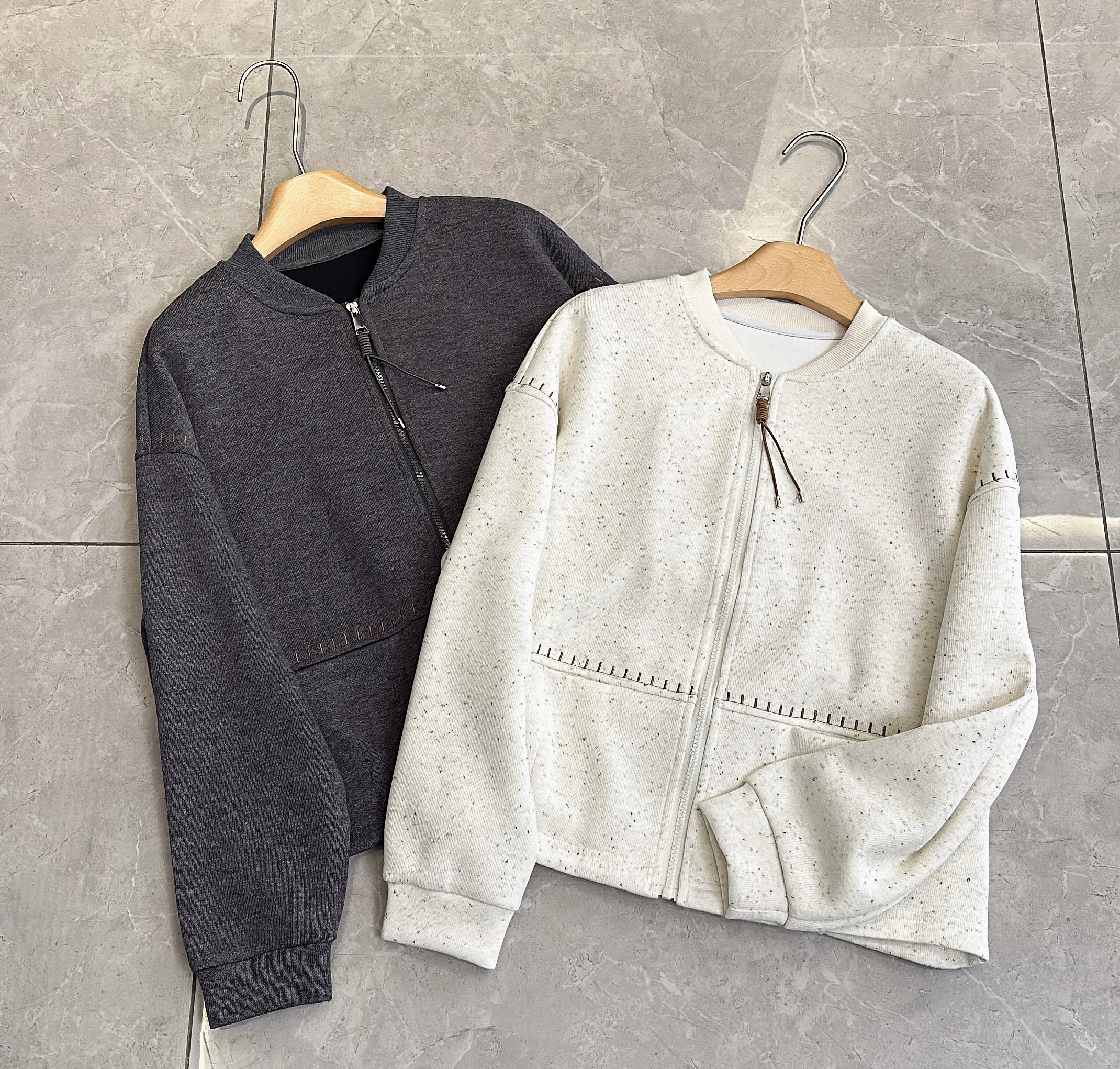 【阿巧家】拉链明线休闲百搭韩版显瘦外套5513