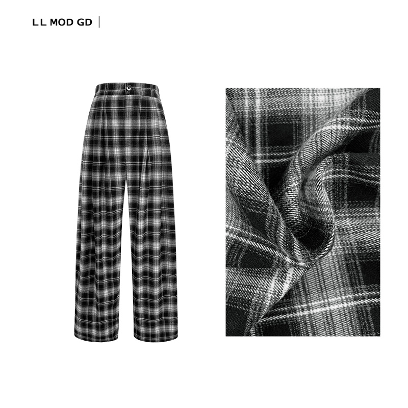 LL·MOD·GD 【苏苏】春季新款简约百搭格子裤YL-231845