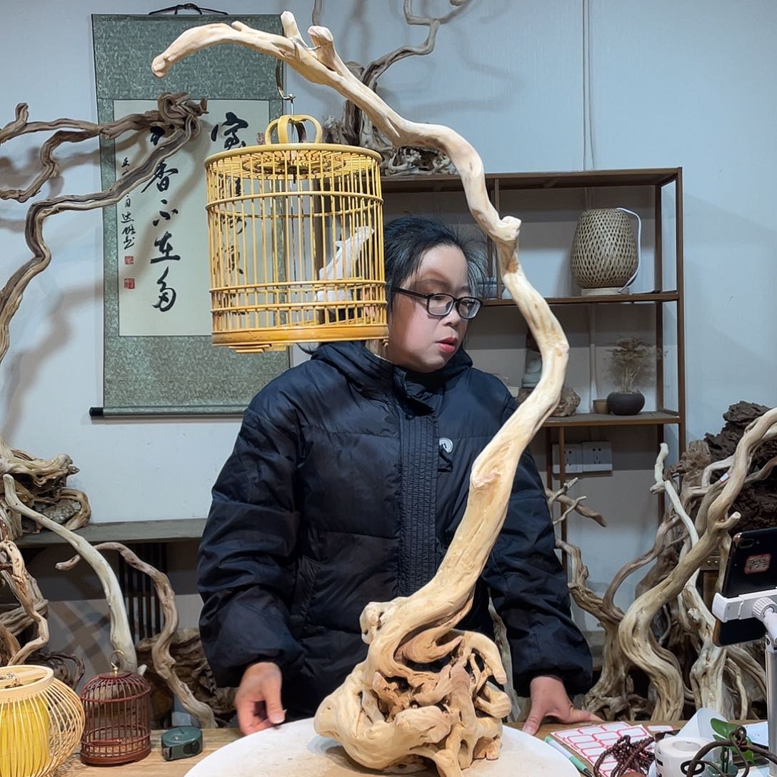 柏木杜鹃根根艺摆件