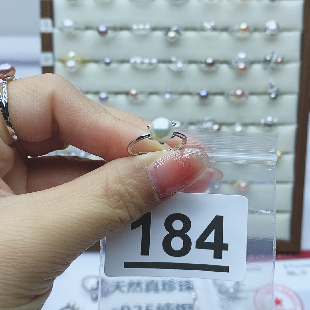 淡水珍珠戒指银S925镶嵌向****^184