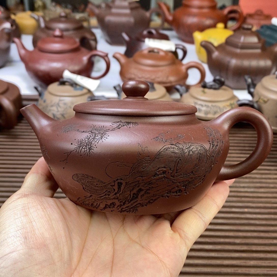 茶壶紫砂白3 汉扁