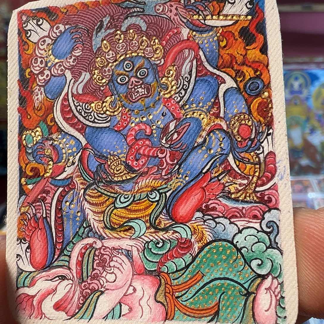 吊坠纯手绘唐卡大黑天