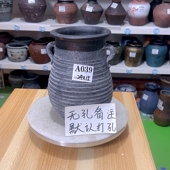 红陶手工制作工艺花盆