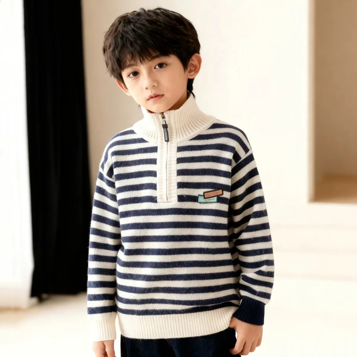  男女童毛衣秋冬2025新款儿童全棉中大童针织衫百搭款