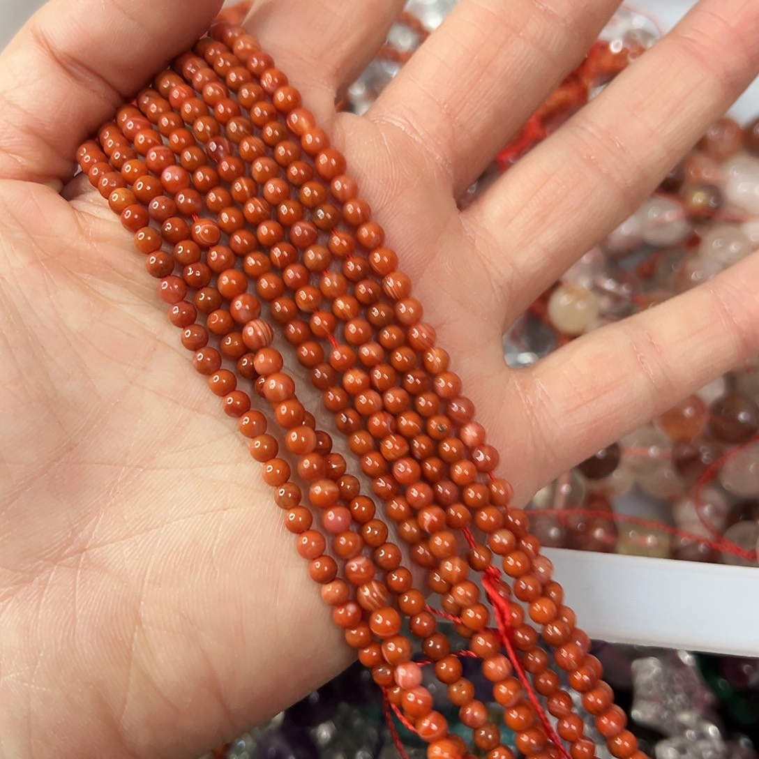 玛瑙/玉髓未镶嵌珠宝半成品，卡3南红4圈