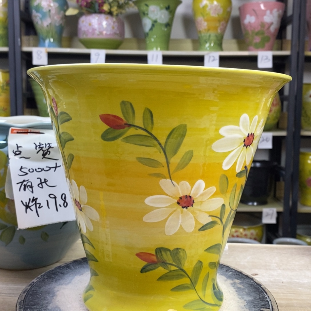 景德镇手工手绘陶瓷花盆