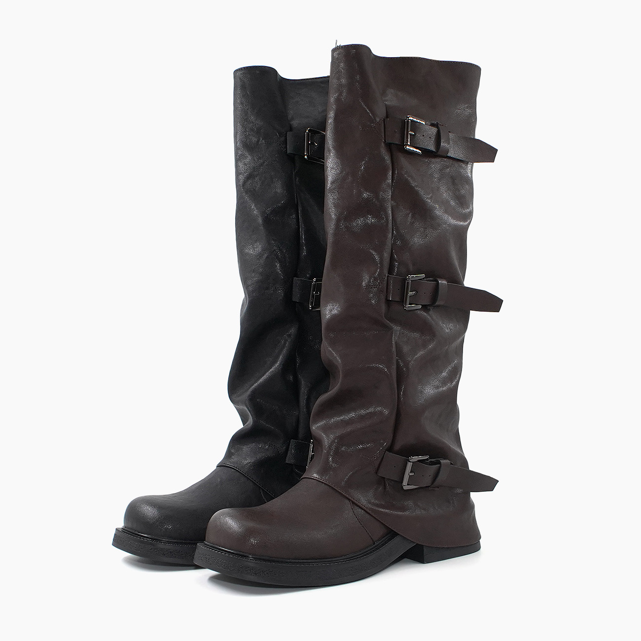 杜米亚秋冬西部牛仔皮带扣裤管堆堆靴D50-32501