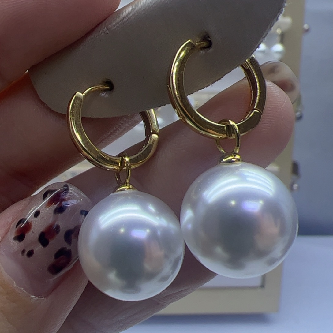 淡水珍珠耳饰银S925镶嵌