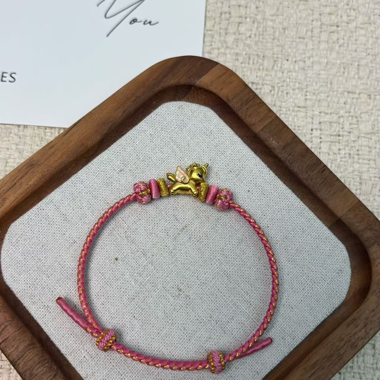 金福楼足金999梦幻独角兽配件新款生肖马本命年礼物WH1444