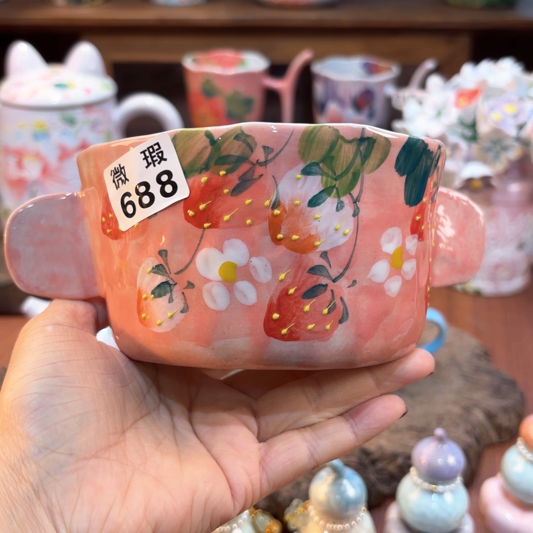 瓷片景德镇手绘高温釉下彩陶瓷茶具