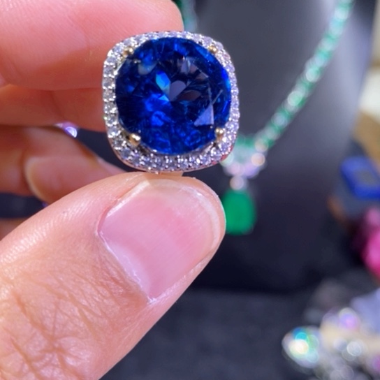 红宝石颈饰银S925镶嵌