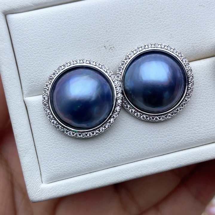 耳饰合金拼合珍珠（马贝珠）