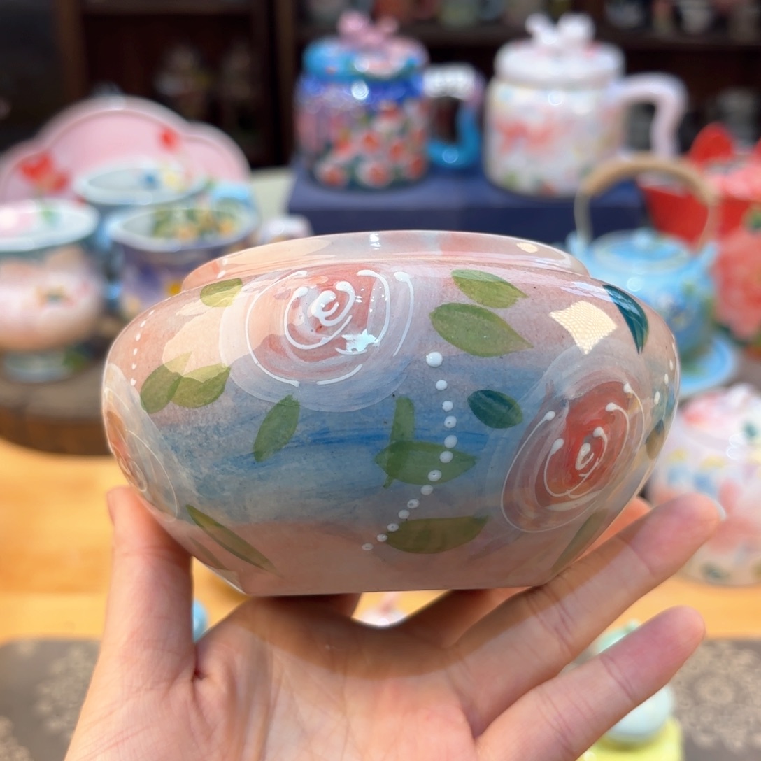 景德镇手绘高温釉下彩陶瓷茶具