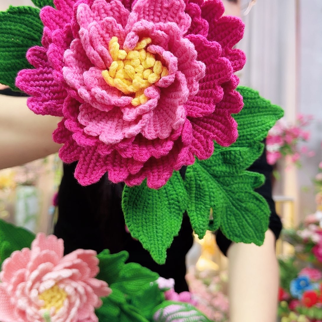 纯手工钩织手工钩织设计牡丹