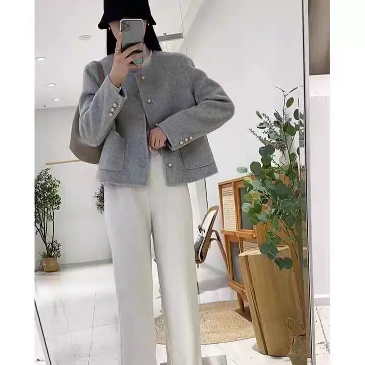 【茜茜家】韩系百搭小香风韩版轻奢大衣