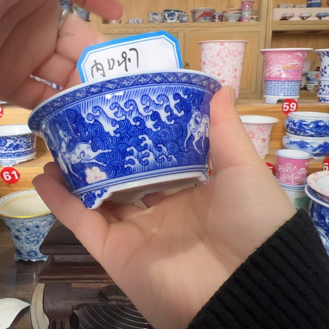乡***流墨奈手绘陶瓷花盆
