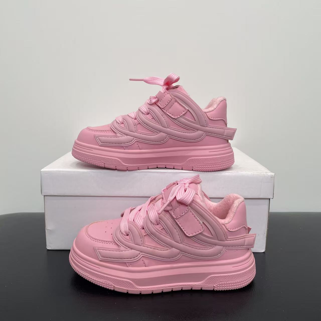 秋冬女童板鞋玫红色 2100卓系