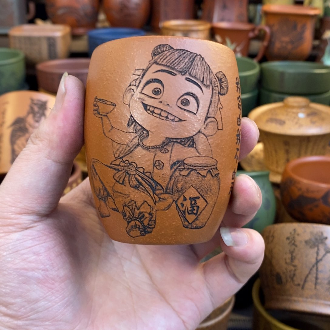 紫砂杯子宜兴全手工紫砂杯