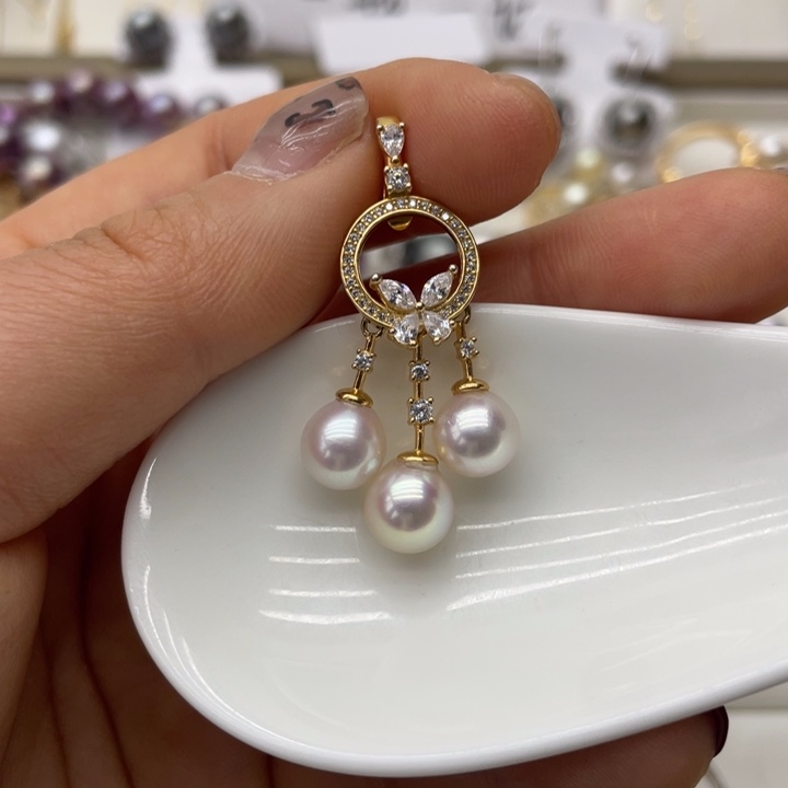 海水珍珠吊坠(不含链)银S925镶嵌