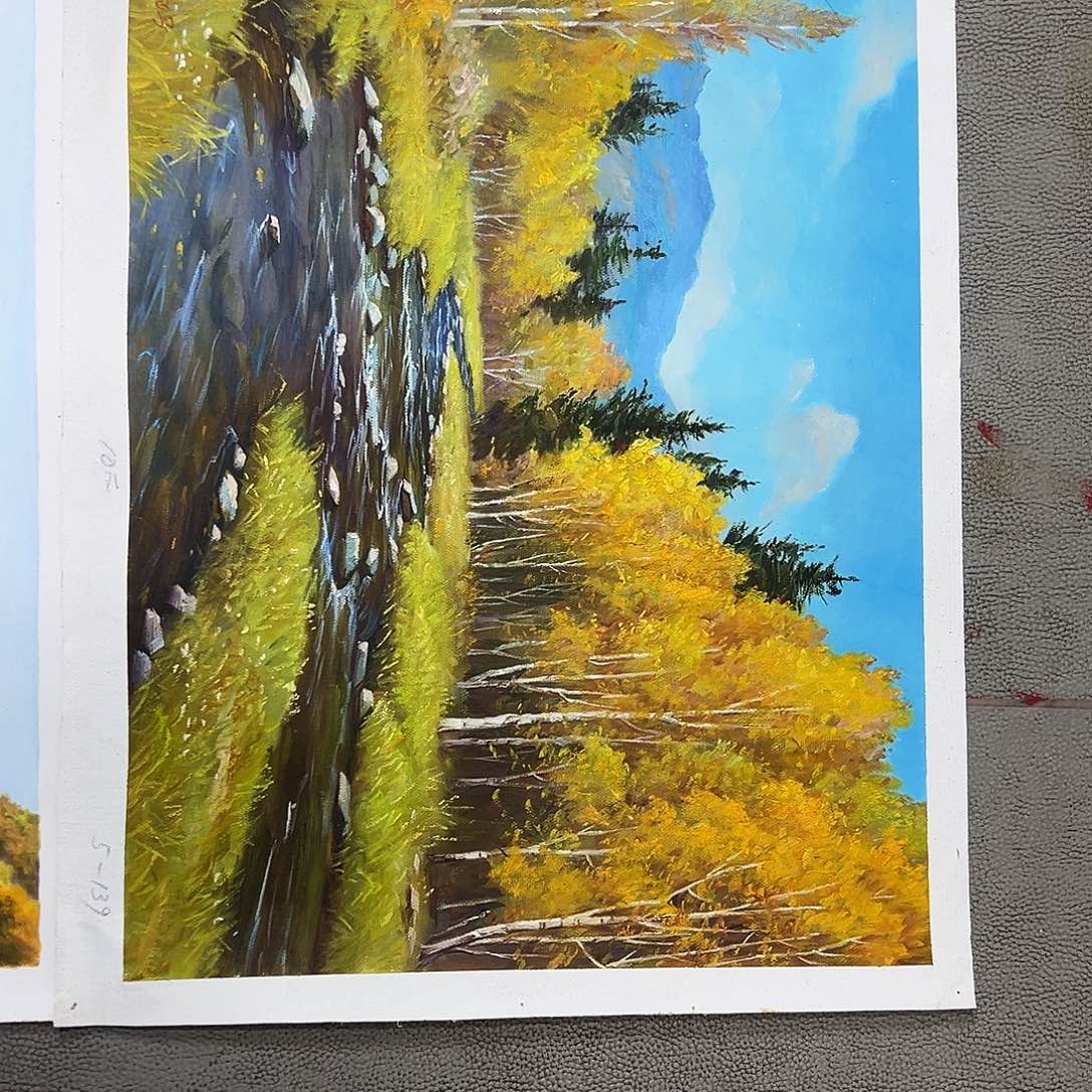 滑***人油画朝鲜艺术家不带框