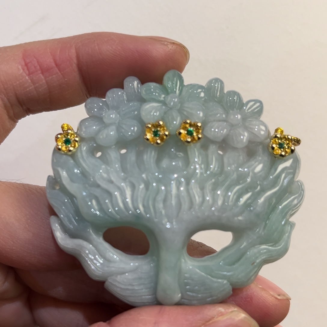 翡翠未镶嵌吊坠(赠链)代编织