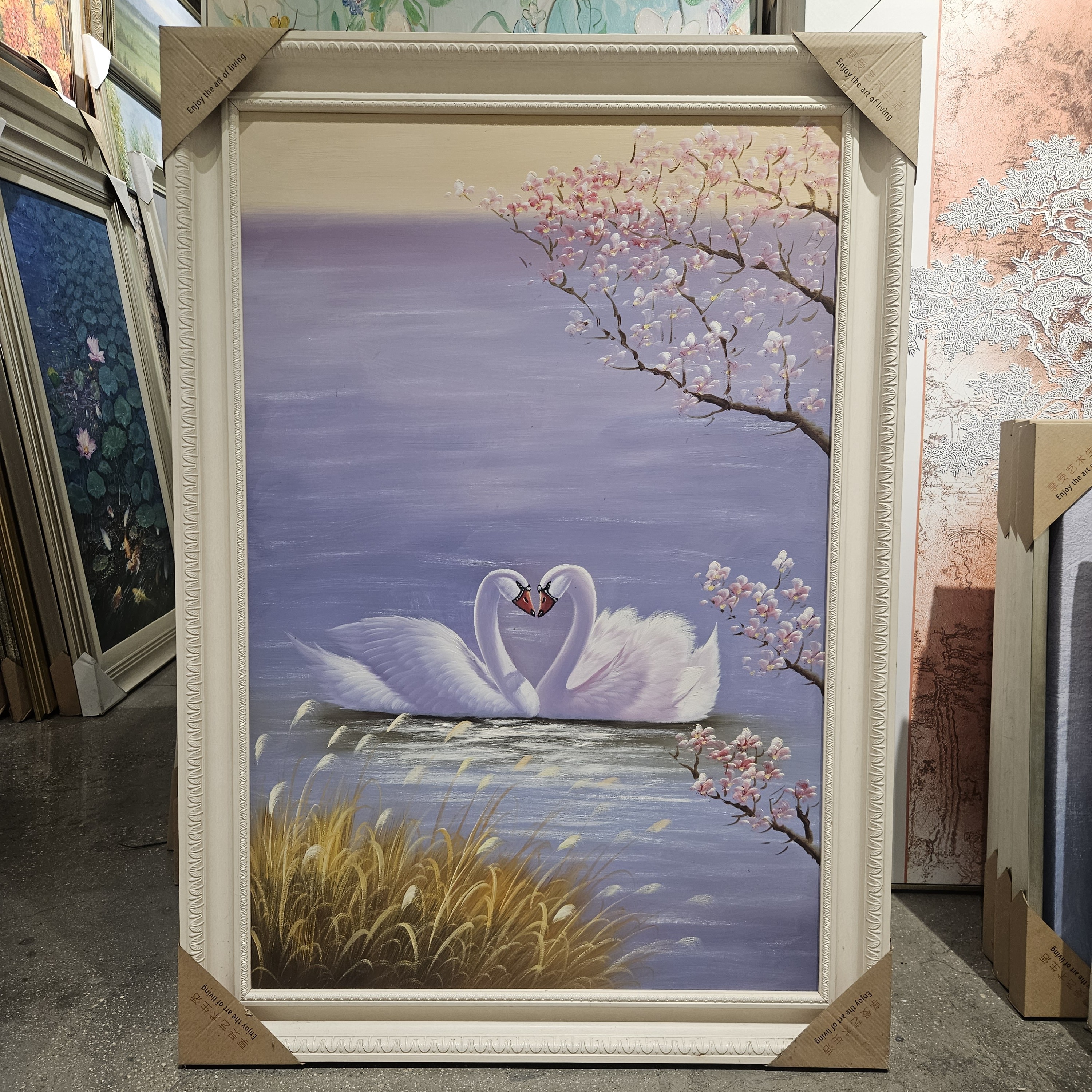 手绘欧式法式油画 适用玄关客厅餐厅走廊 带框74*104厘米