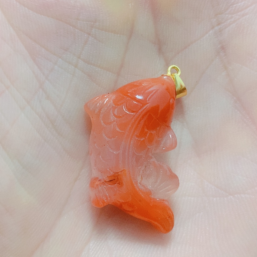 南红玛瑙银S925镶嵌吊坠(不含链)