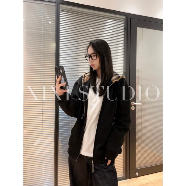 【拉链外套】黑色/卡其 春季经典款百搭连帽外套