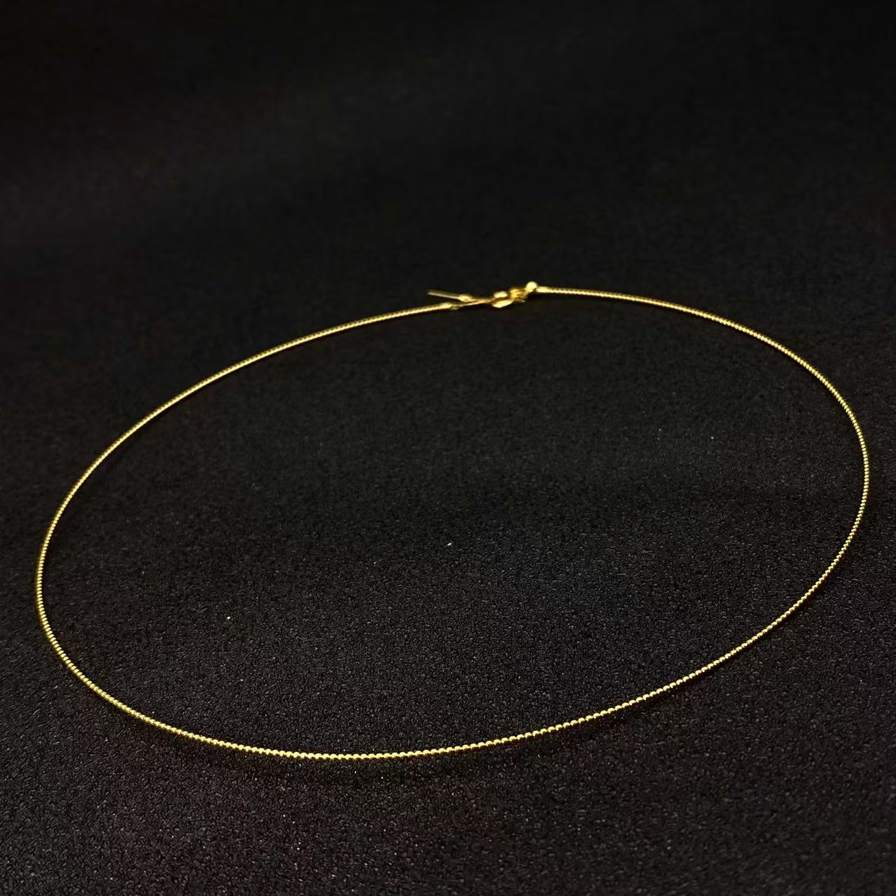 【媛媛】针式项圈|18K金万能弹力针式项圈#0011# 40+5cm以内调节