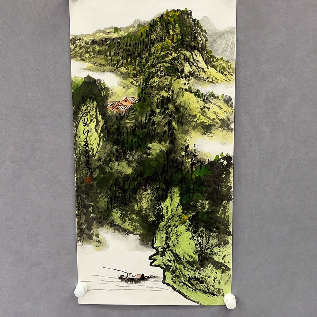 国画艺术家真人手绘