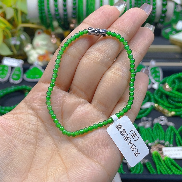 翡翠手链未镶嵌圆珠手链3