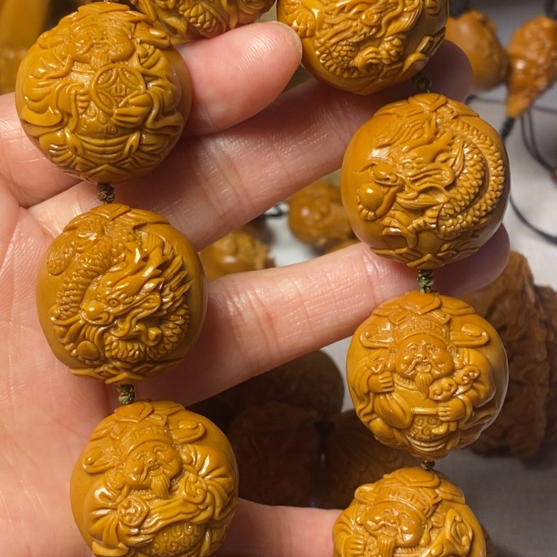 橄榄核手串/手链观****）九龙财神