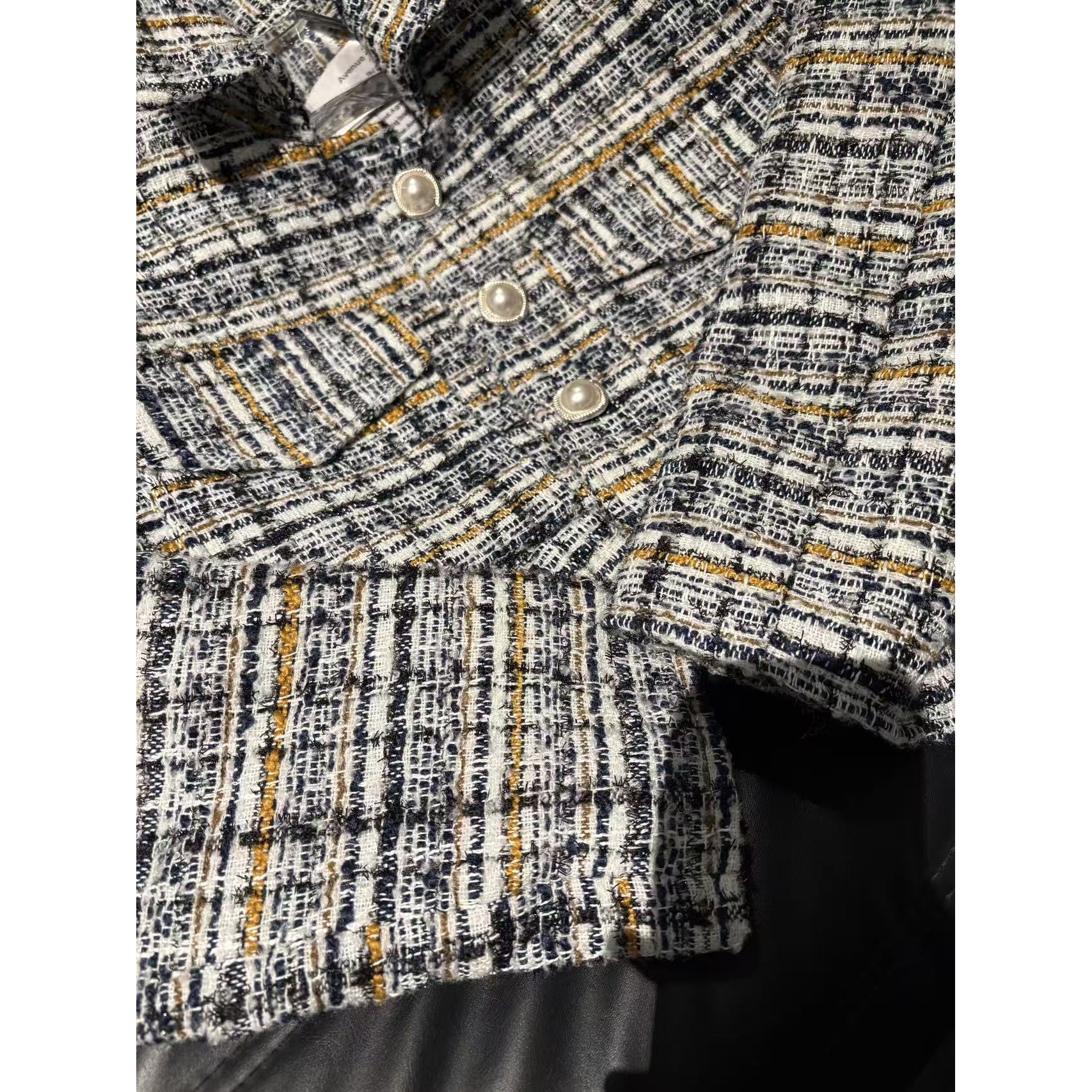 韩国千鸟格小香风外套