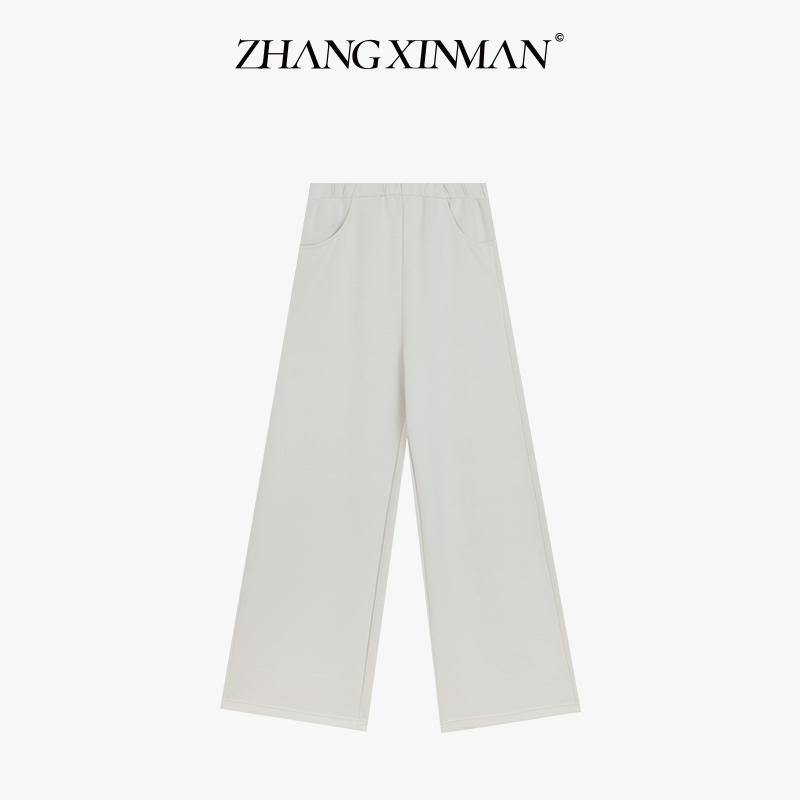 Zxm-【木槿】兰精莫代尔软糯微弹松紧裤高腰显瘦垂感休闲裤-K8134