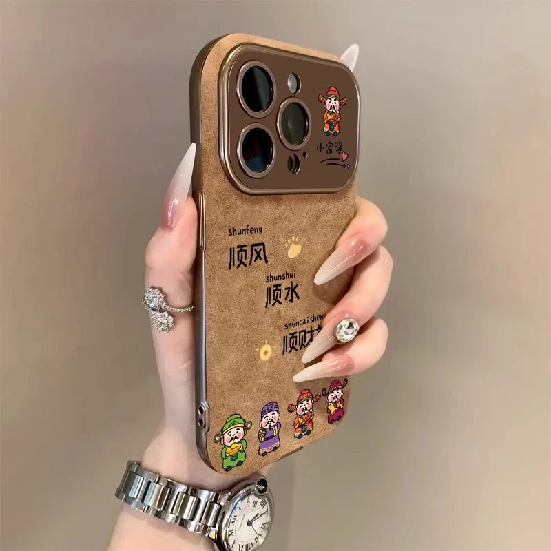 顺风顺水顺财神适用苹果17promax手机壳iphone16pro创意个性15pro