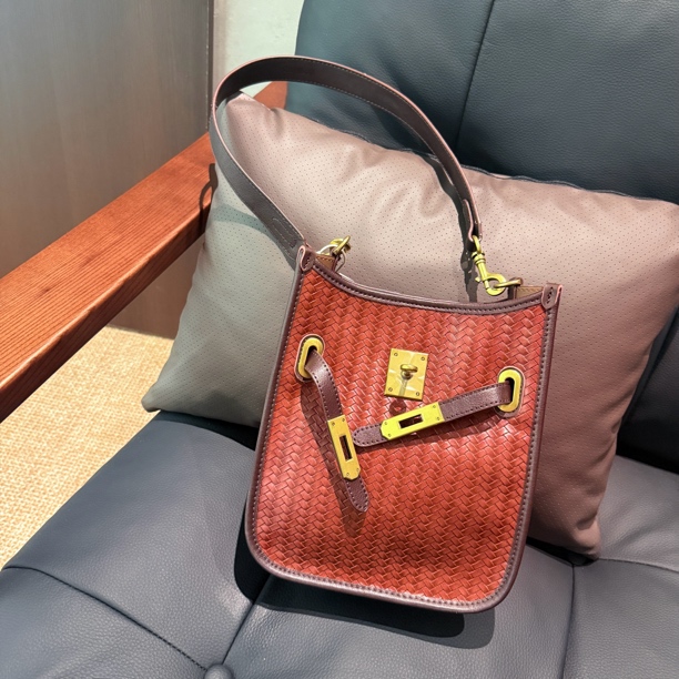 【白白家】 编织中古凯莉小托特包百搭单肩斜挎包